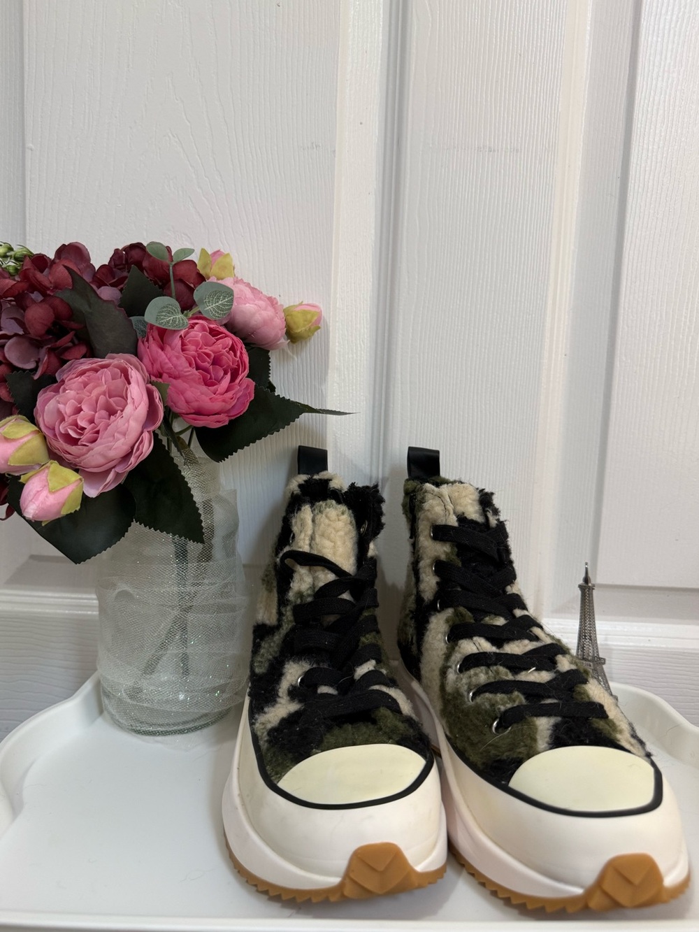 Steve Madden Shaft-F Camoflauge Fur Platform Sneakers